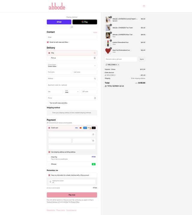 Abbode checkout page showing Abbode discount code box | Screenshot taken by SimplyCodes community member on Aug 31, 2025