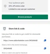 OKSANAB coupon verification screenshot