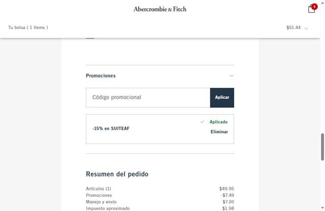 Abercrombie Kids checkout page showing Abercrombie Kids promo code box | Screenshot taken by SimplyCodes community member on Jul 13, 2025