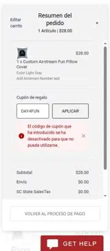 DAY4FUN coupon verification screenshot