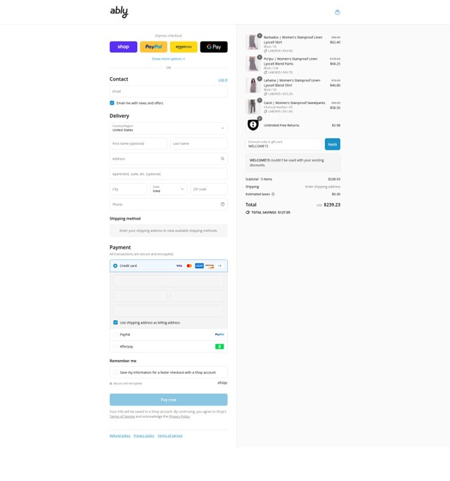 Ably checkout page showing Ably discount code box | Screenshot taken by SimplyCodes community member on Aug 30, 2025