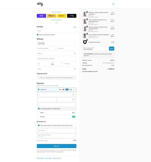 Ably checkout page showing Ably discount code box | Screenshot taken by SimplyCodes community member on Sep 3, 2025