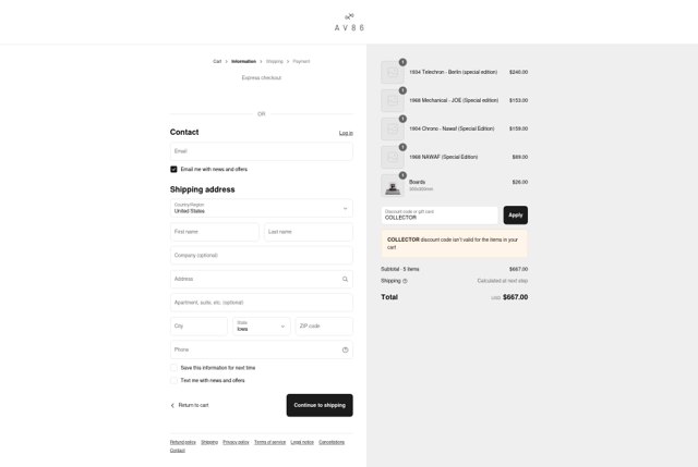 About Vintage checkout page showing About Vintage promo code box | Screenshot taken by SimplyCodes community member on Aug 22, 2025