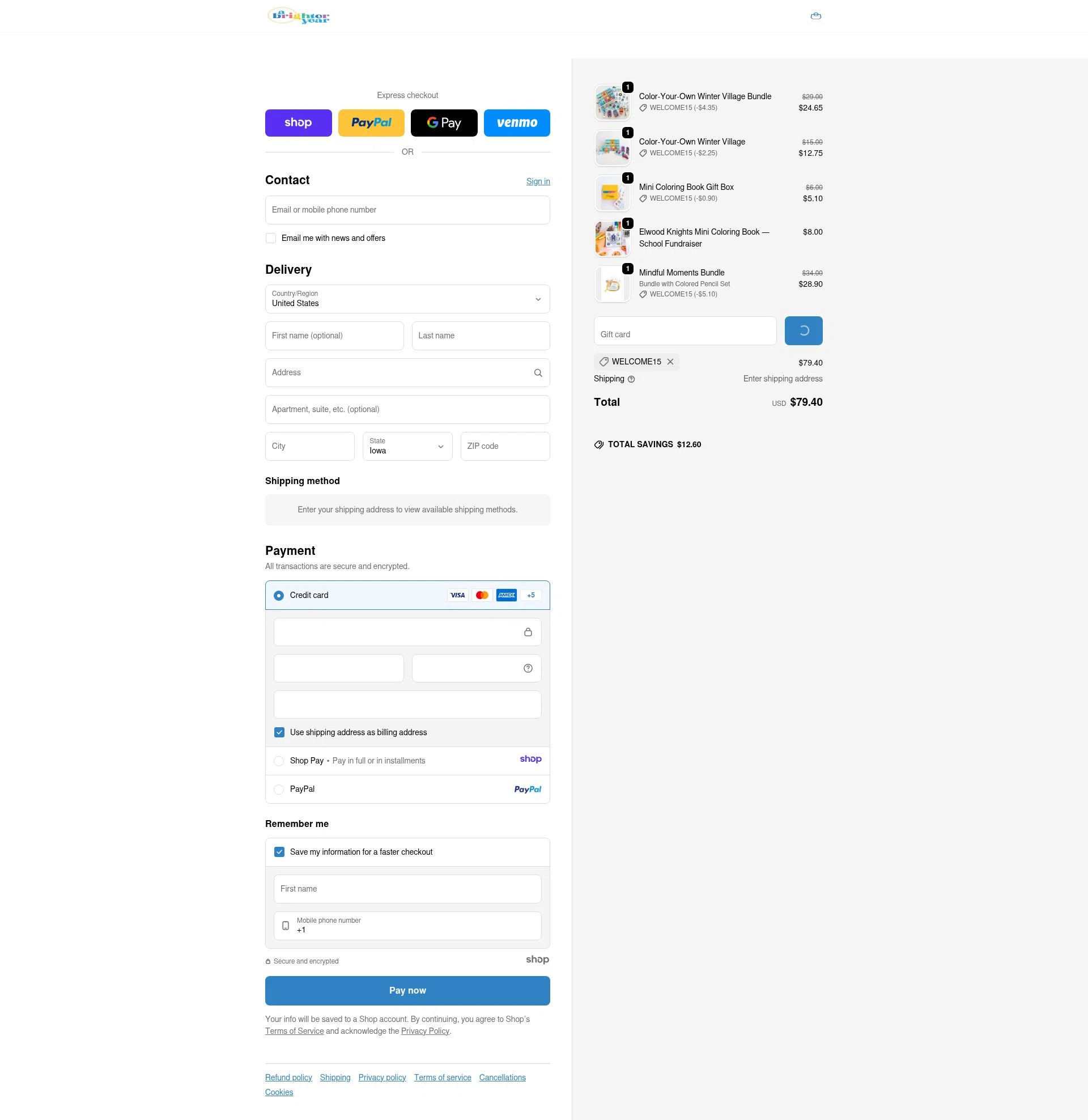 A Brighter Year checkout page showing A Brighter Year promo code box | Screenshot taken by SimplyCodes community member on Jan 2, 2026
