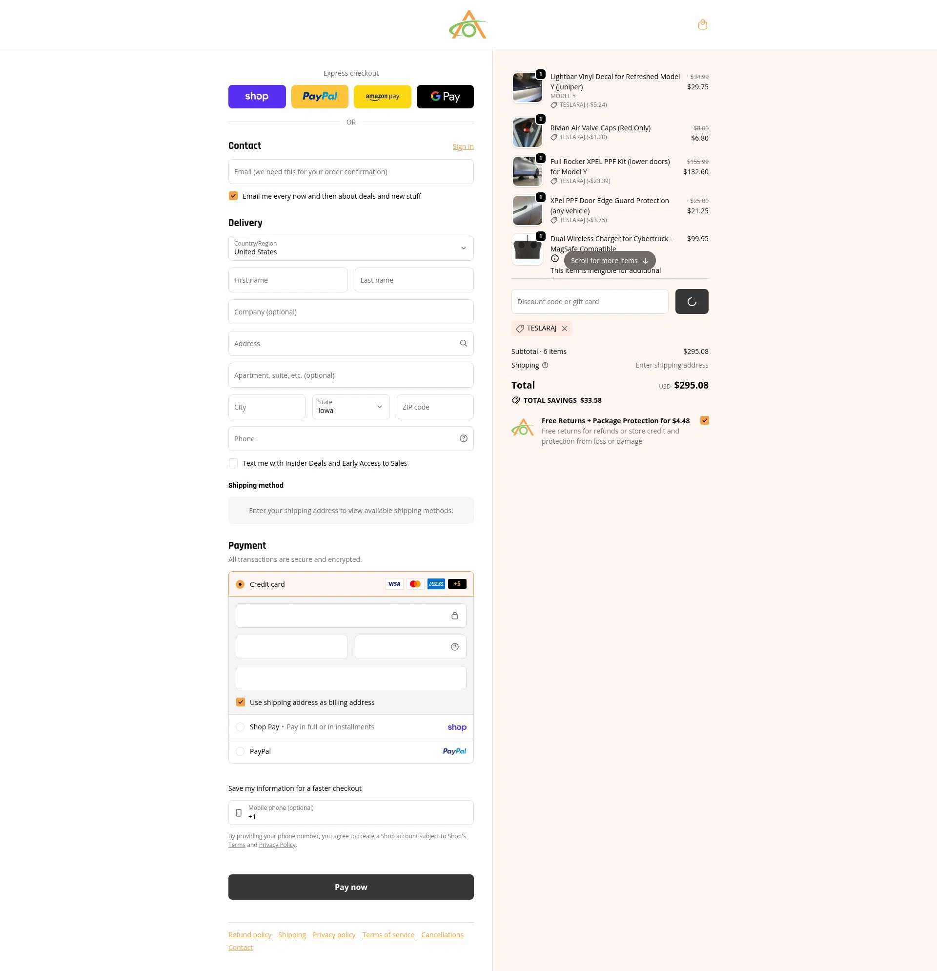 Abstract Ocean checkout page showing Abstract Ocean discount code box | Screenshot taken by SimplyCodes community member on Feb 25, 2026