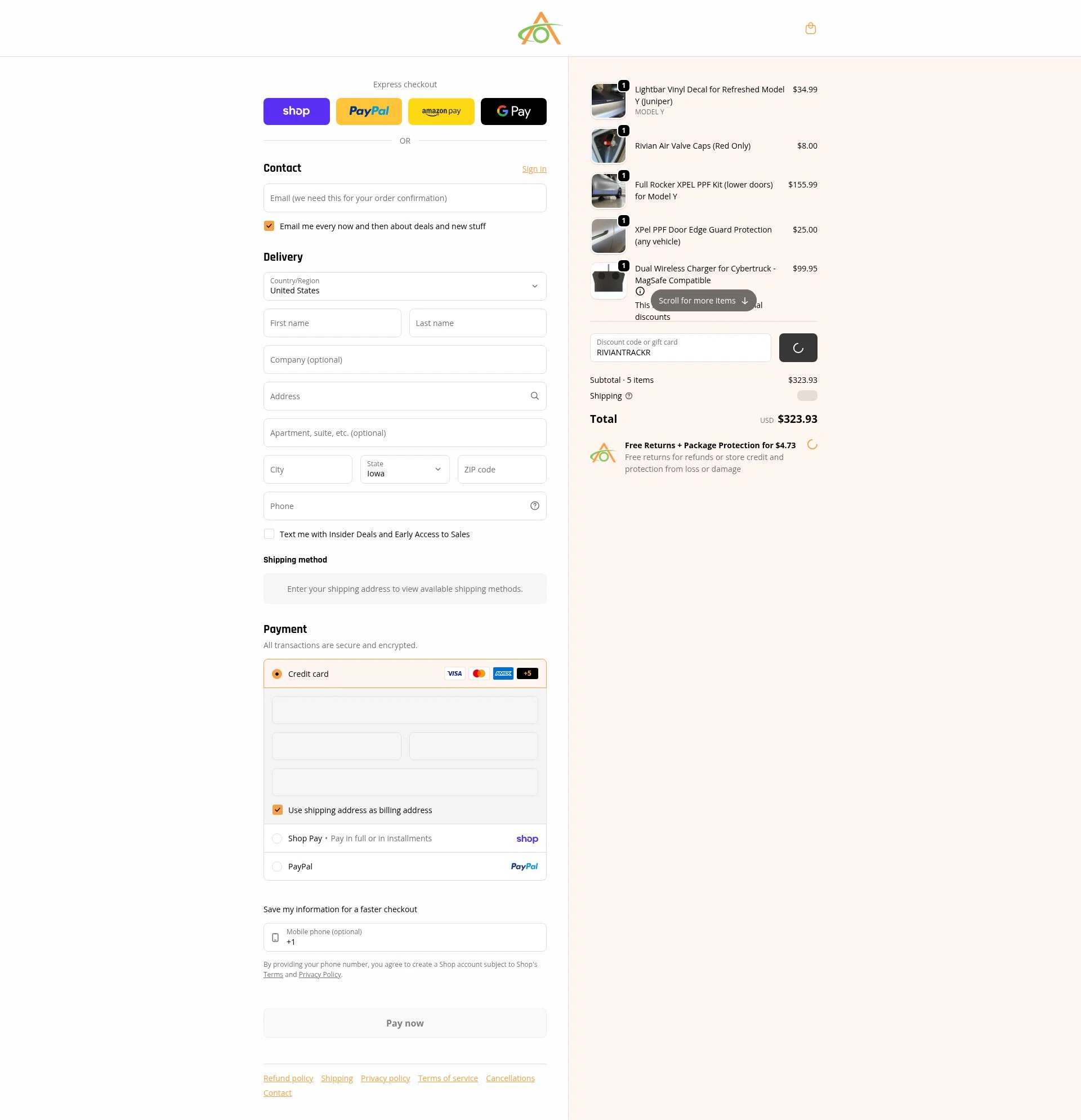 Abstract Ocean checkout page showing Abstract Ocean discount code box | Screenshot taken by SimplyCodes community member on Feb 25, 2026