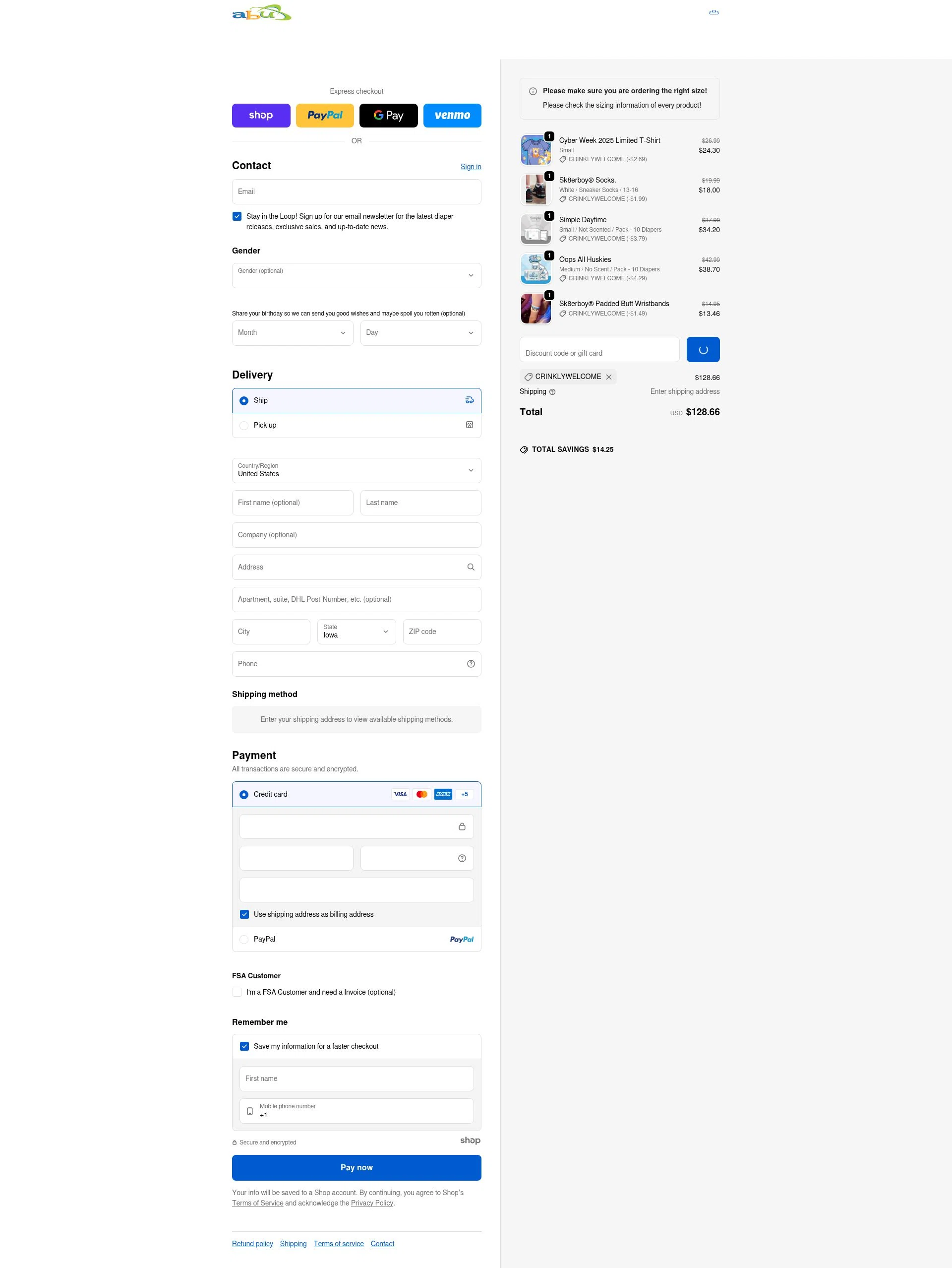 ABUniverse checkout page showing ABUniverse discount code box | Screenshot taken by SimplyCodes community member on Jan 6, 2026