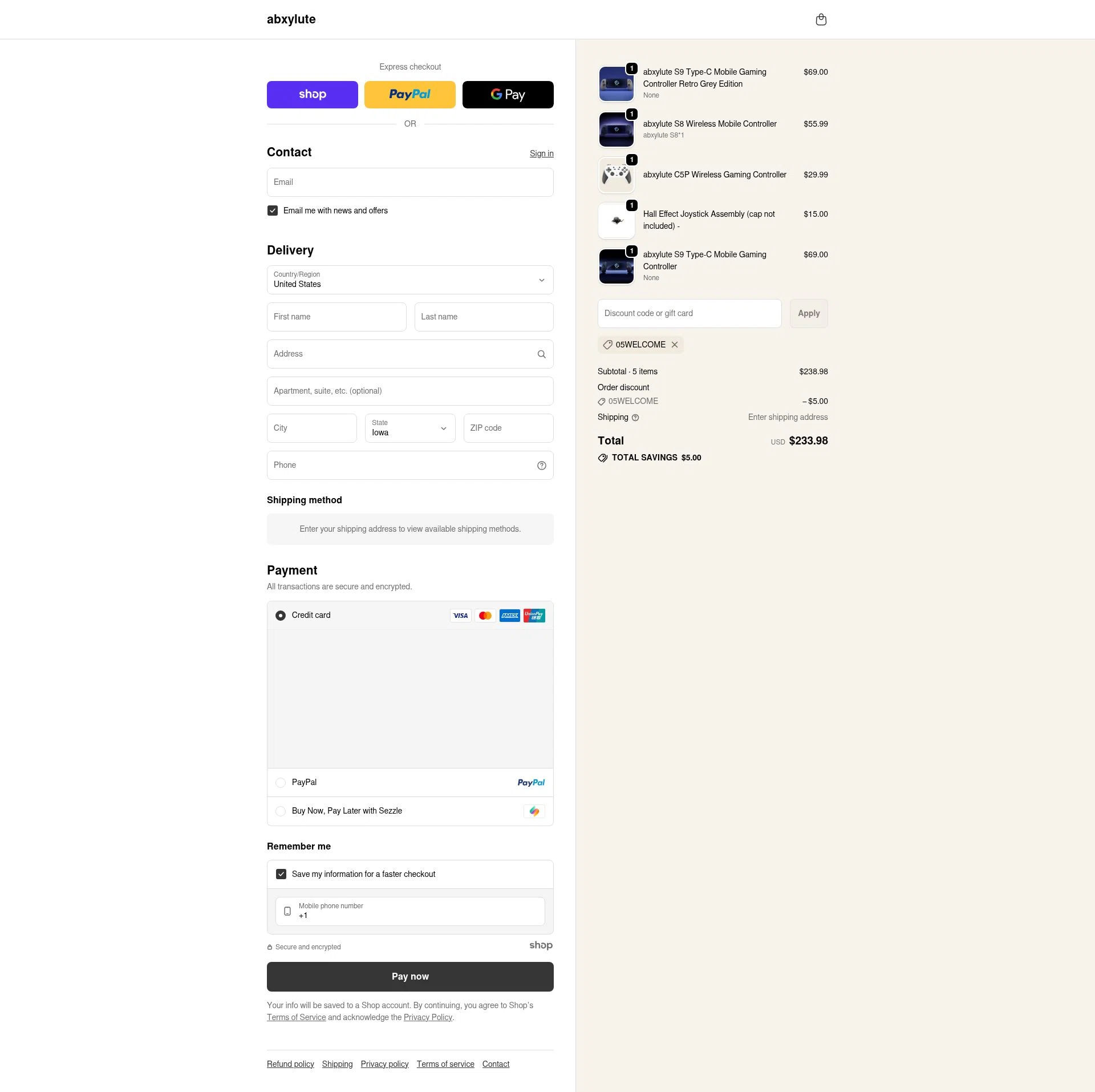 abxylute checkout page showing abxylute discount code box | Screenshot taken by SimplyCodes community member on Dec 11, 2025
