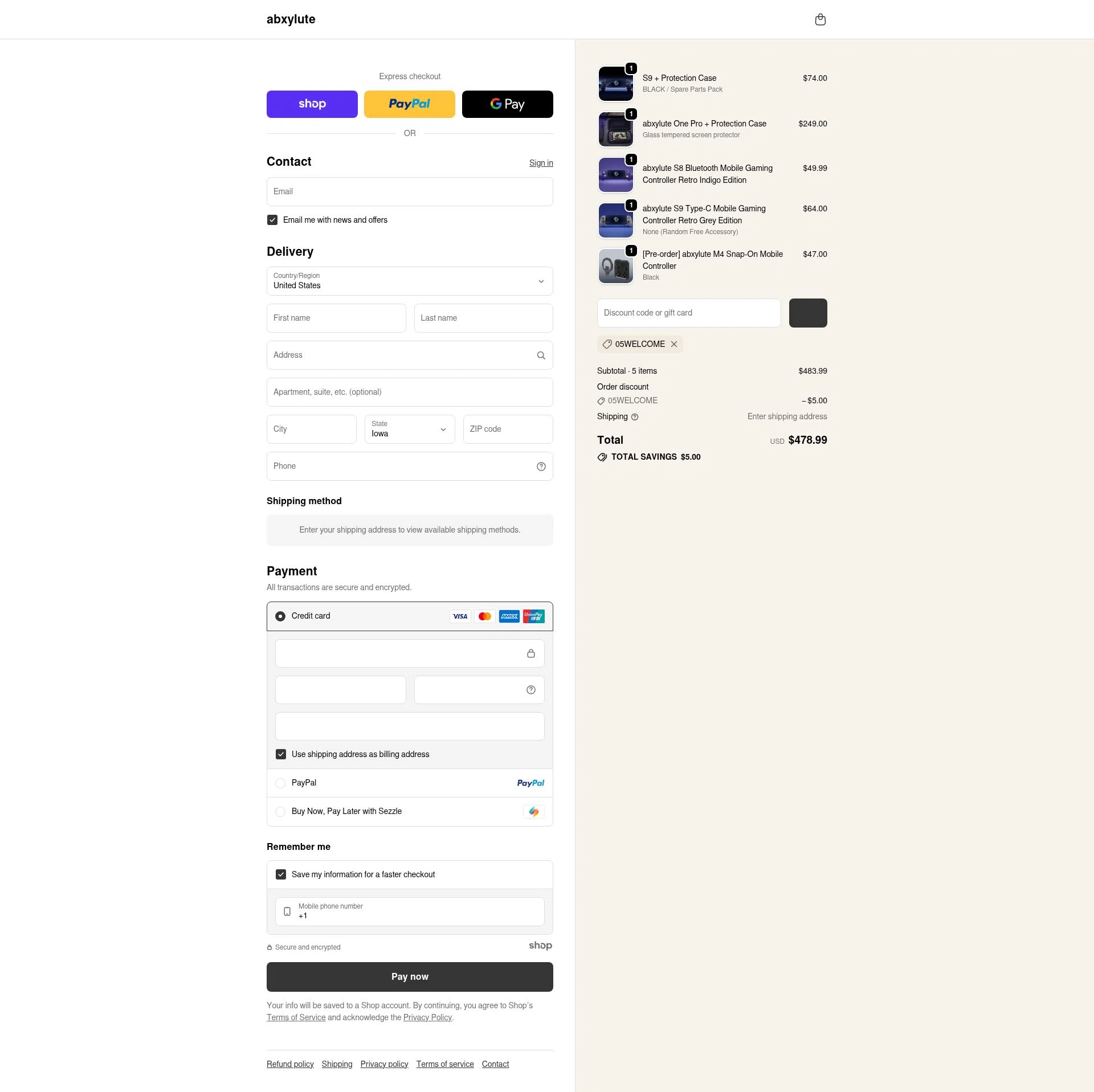 abxylute checkout page showing abxylute discount code box | Screenshot taken by SimplyCodes community member on Dec 24, 2025