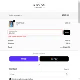 Abyss by Abby coupon verification screenshot