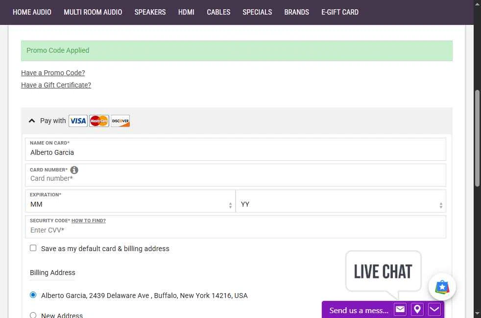 Accessories4less checkout page showing Accessories4less promo code box | Screenshot taken by SimplyCodes community member on Nov 29, 2025