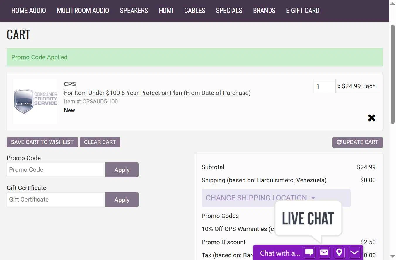Accessories4less checkout page showing Accessories4less promo code box | Screenshot taken by SimplyCodes community member on Jan 8, 2026