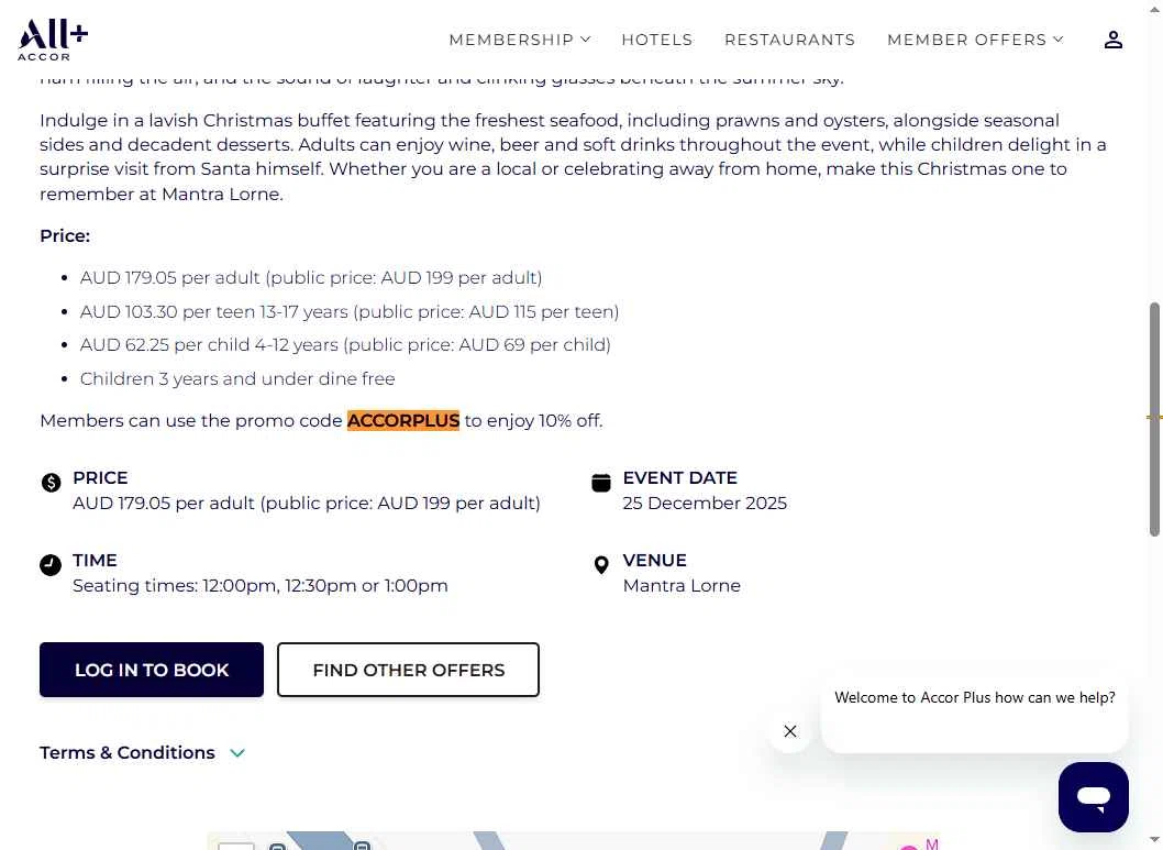 All Accor+ checkout page showing All Accor+ promo code box | Screenshot taken by SimplyCodes community member on Oct 30, 2025