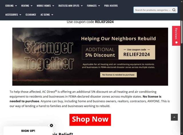 AC Direct checkout page showing AC Direct discount code box | Screenshot taken by SimplyCodes community member on Sep 2, 2025