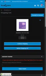 AceCosm coupon verification screenshot