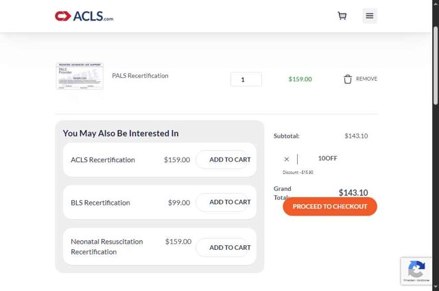 ACLS Certification Institute checkout page showing ACLS Certification Institute promo code box | Screenshot taken by SimplyCodes community member on Aug 22, 2025