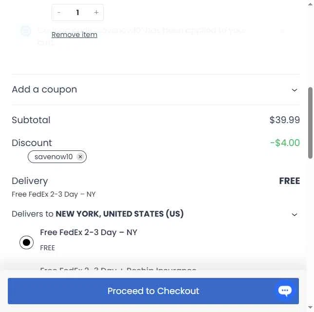 AC Peptides checkout page showing AC Peptides coupon code box | Screenshot taken by SimplyCodes community member on Jul 8, 2025