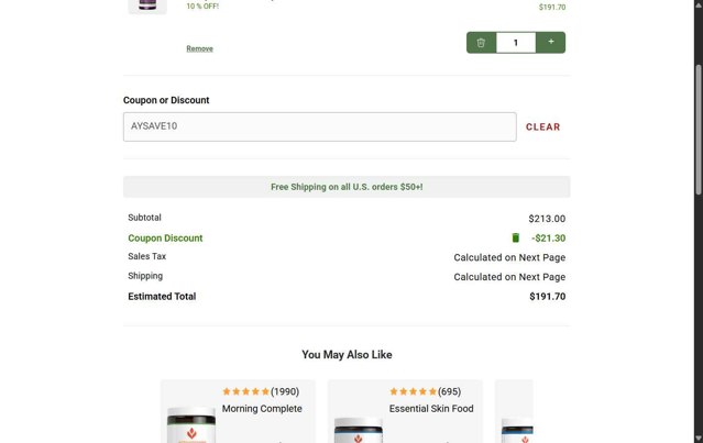 ActivatedYou checkout page showing ActivatedYou discount code box | Screenshot taken by SimplyCodes community member on Sep 3, 2025