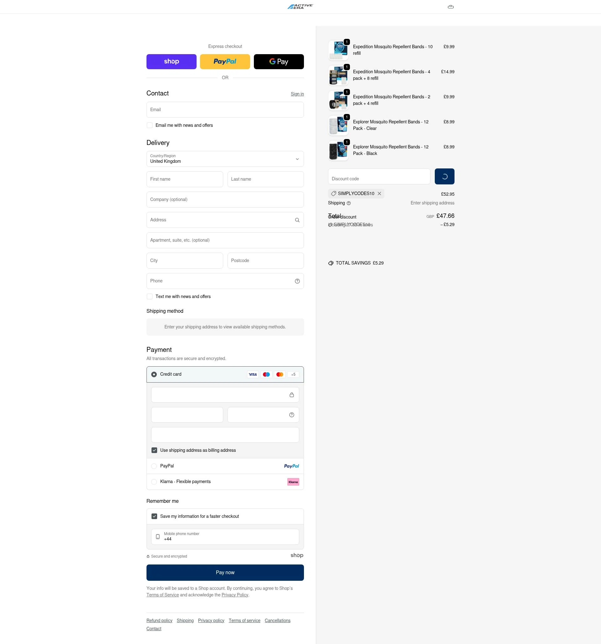 Active Era checkout page showing Active Era discount code box | Screenshot taken by SimplyCodes community member on Jan 1, 2026
