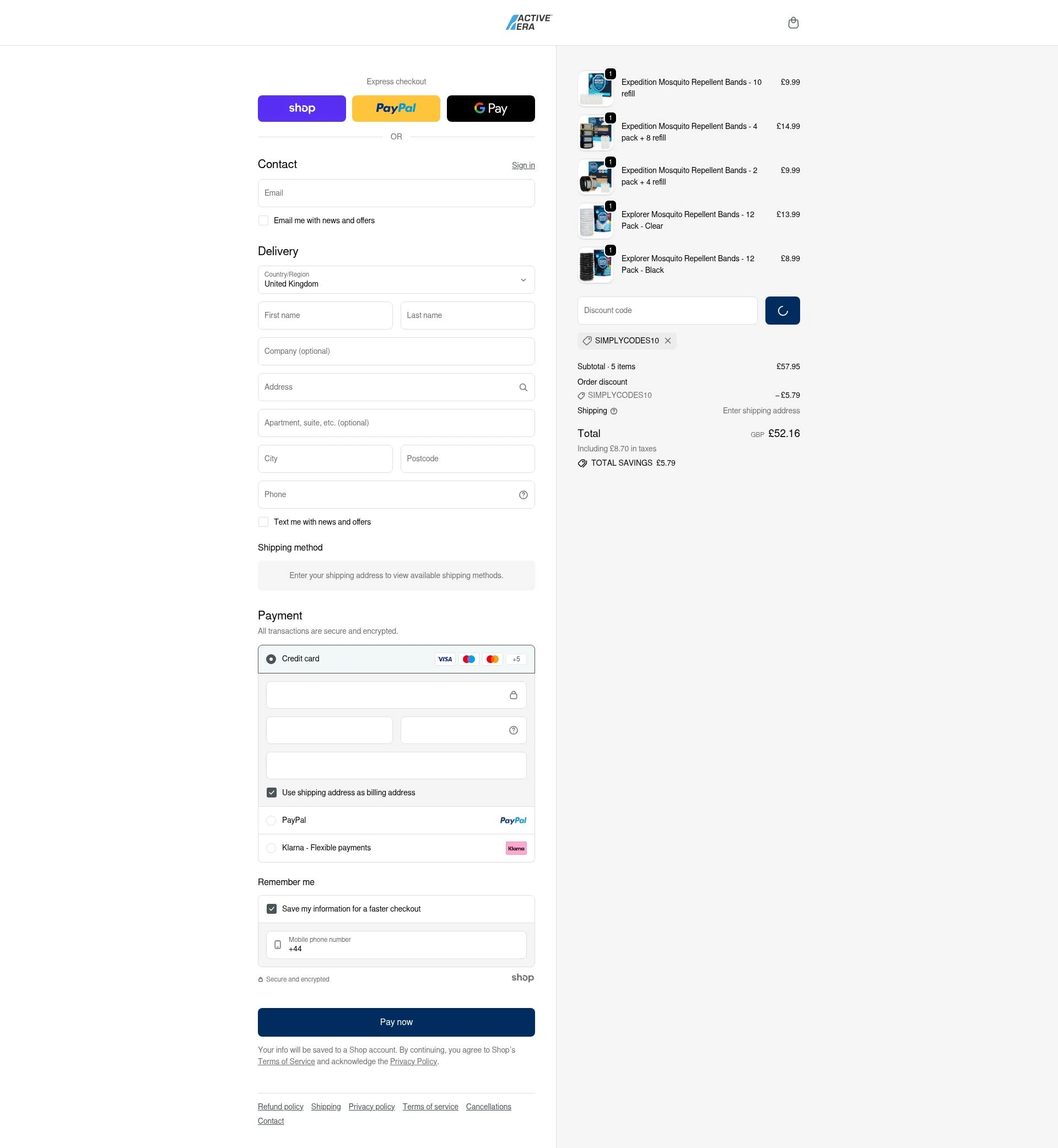 Active Era checkout page showing Active Era discount code box | Screenshot taken by SimplyCodes community member on Jan 26, 2026