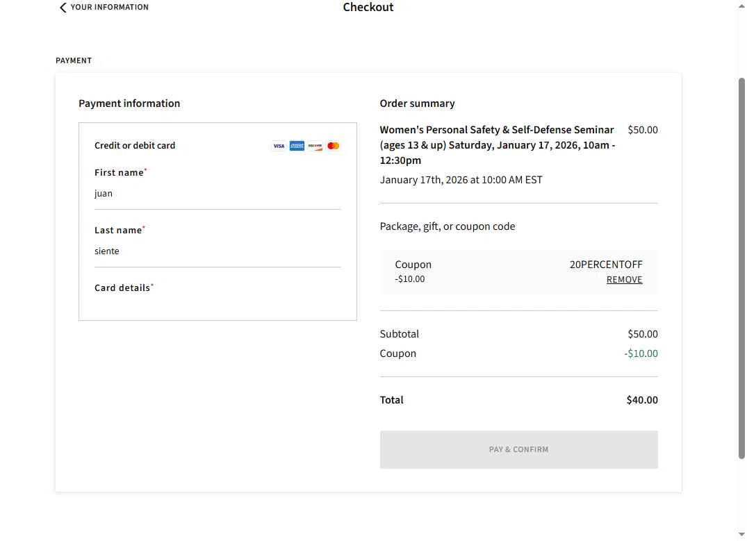 Acuity Scheduling checkout page showing Acuity Scheduling promo code box | Screenshot taken by SimplyCodes community member on Dec 15, 2025