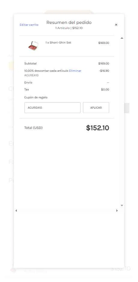 Acurea USA checkout page showing Acurea USA promo code box | Screenshot taken by SimplyCodes community member on Jul 12, 2025