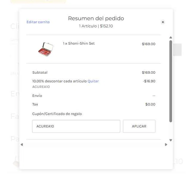 Acurea USA checkout page showing Acurea USA promo code box | Screenshot taken by SimplyCodes community member on Jul 12, 2025