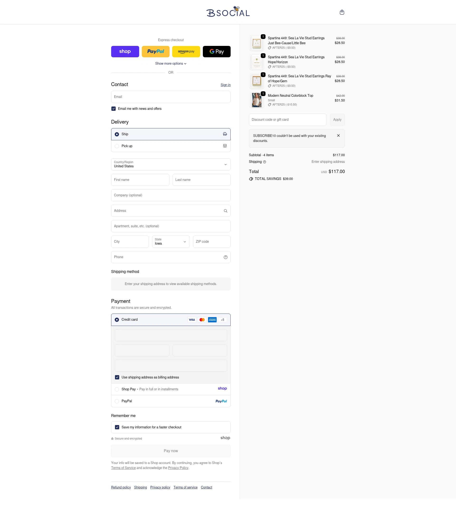 A Cut Above checkout page showing A Cut Above discount code box | Screenshot taken by SimplyCodes community member on Dec 27, 2025