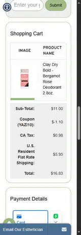 YAZI10 coupon verification screenshot