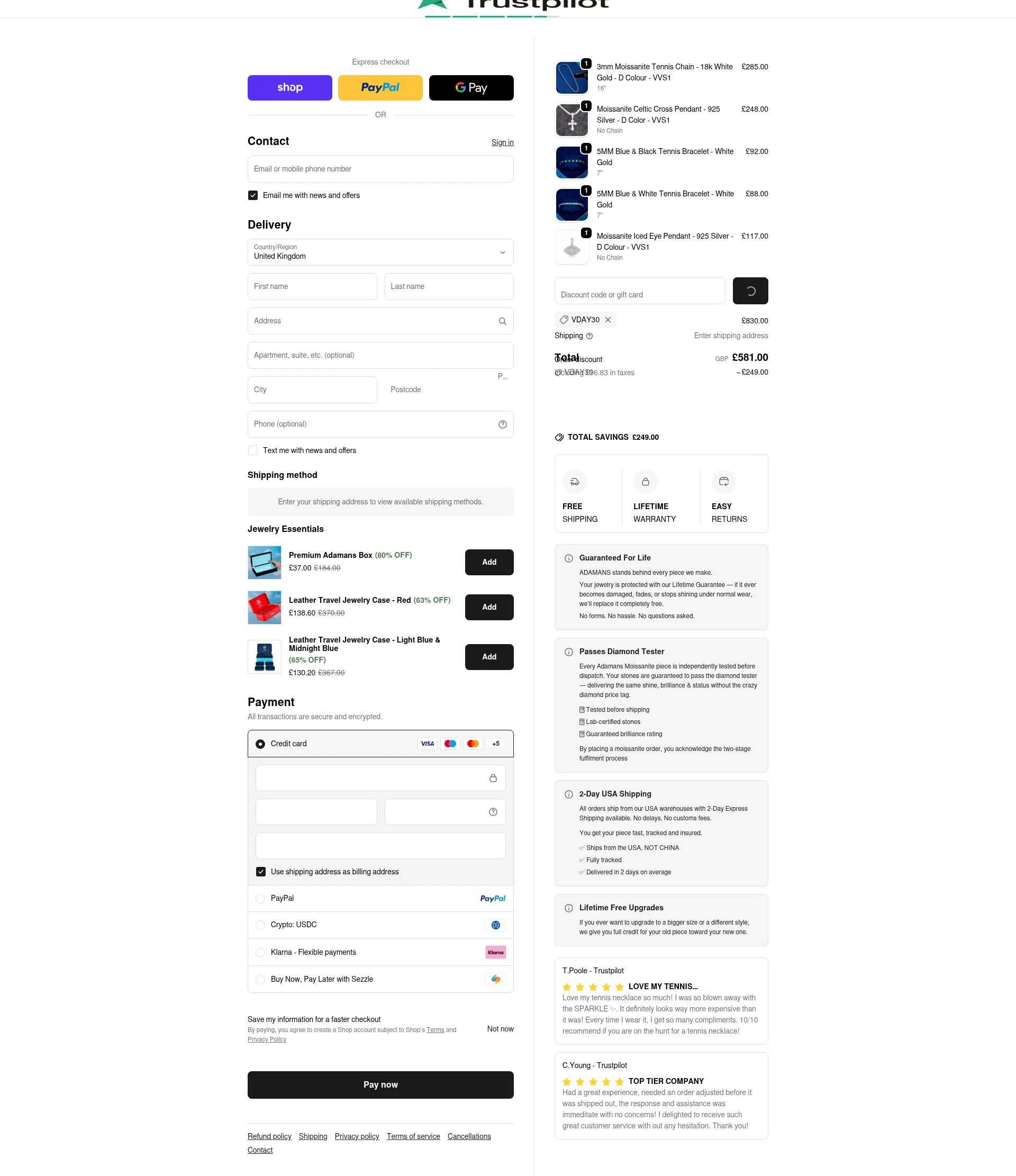 Adamans checkout page showing Adamans discount code box | Screenshot taken by SimplyCodes community member on Feb 14, 2026
