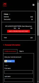DUDEFROMNL coupon verification screenshot