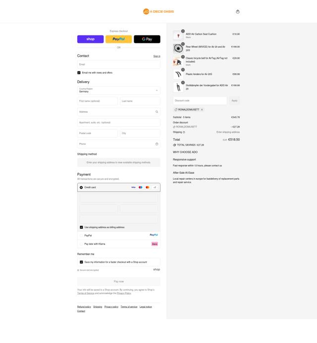 A Dece Oasis checkout page showing A Dece Oasis promo code box | Screenshot taken by SimplyCodes community member on Sep 15, 2025