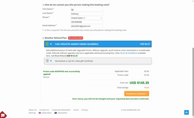 Adrenaline USA checkout page showing Adrenaline USA promo code box | Screenshot taken by SimplyCodes community member on Aug 24, 2025