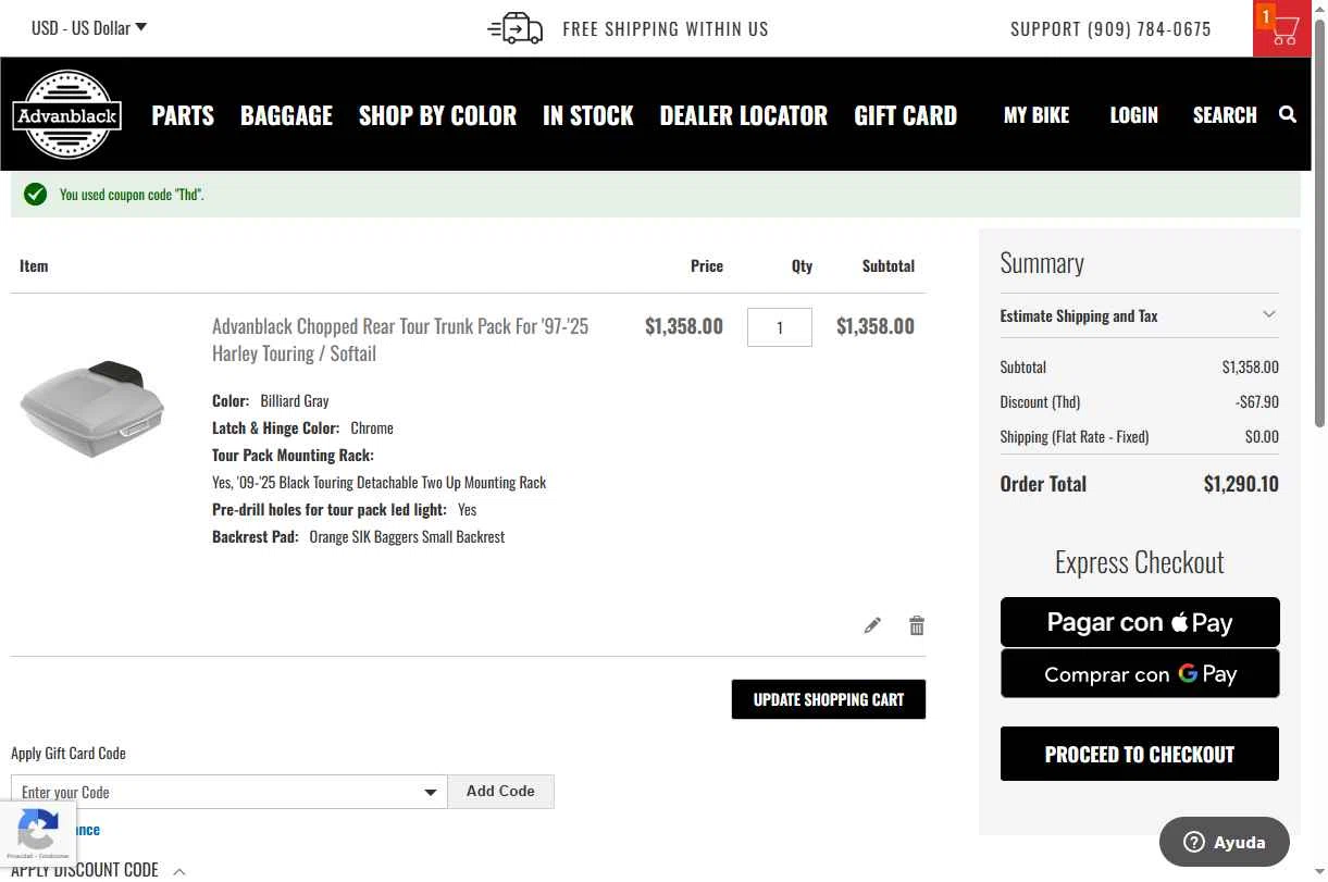 Advanblack checkout page showing Advanblack discount code box | Screenshot taken by SimplyCodes community member on Jan 10, 2026