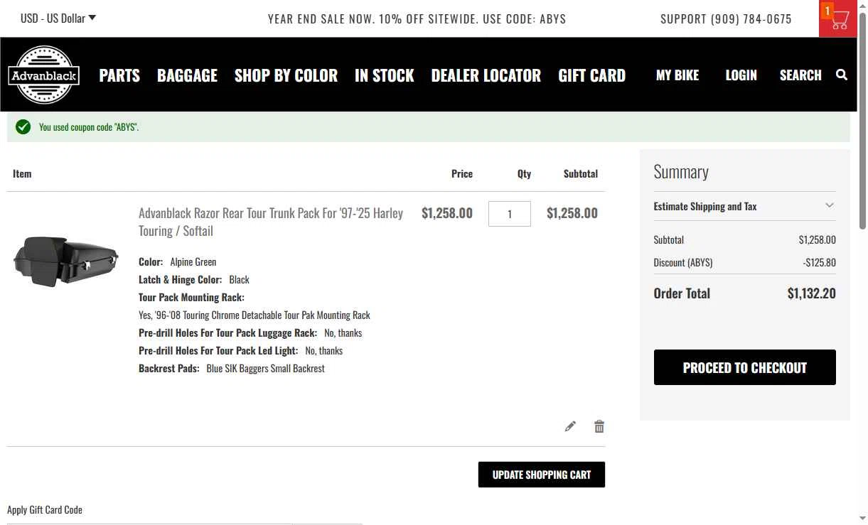 Advanblack checkout page showing Advanblack discount code box | Screenshot taken by SimplyCodes community member on Dec 30, 2025