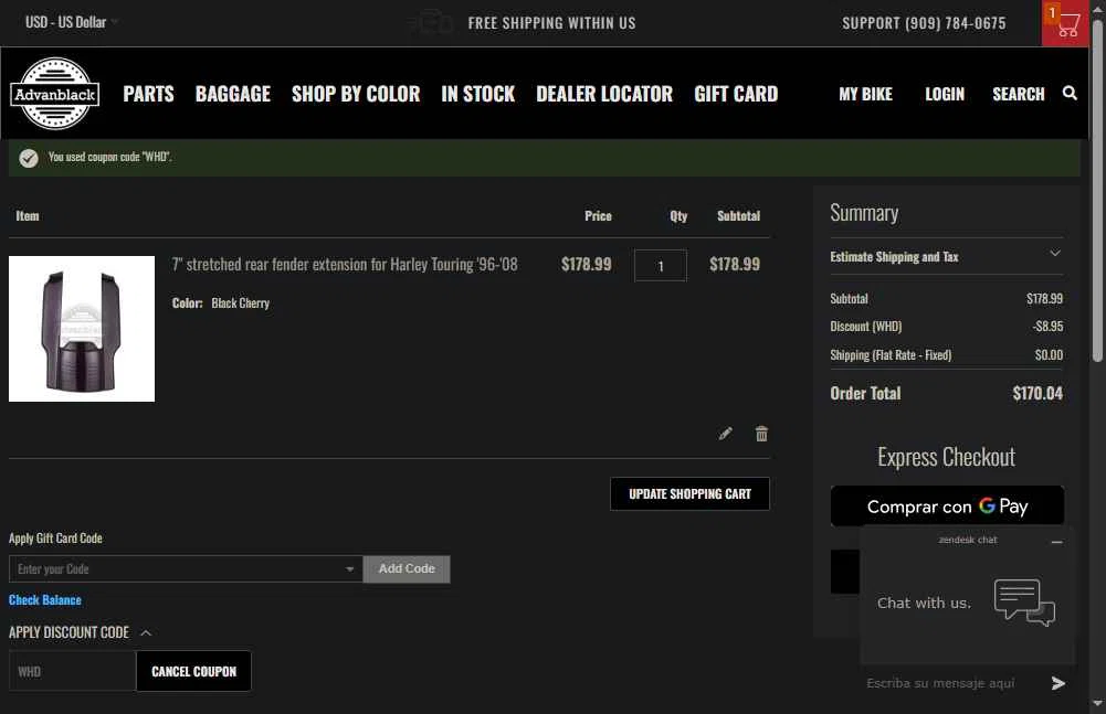 Advanblack checkout page showing Advanblack discount code box | Screenshot taken by SimplyCodes community member on Nov 25, 2025