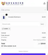 ADBM1 coupon verification screenshot