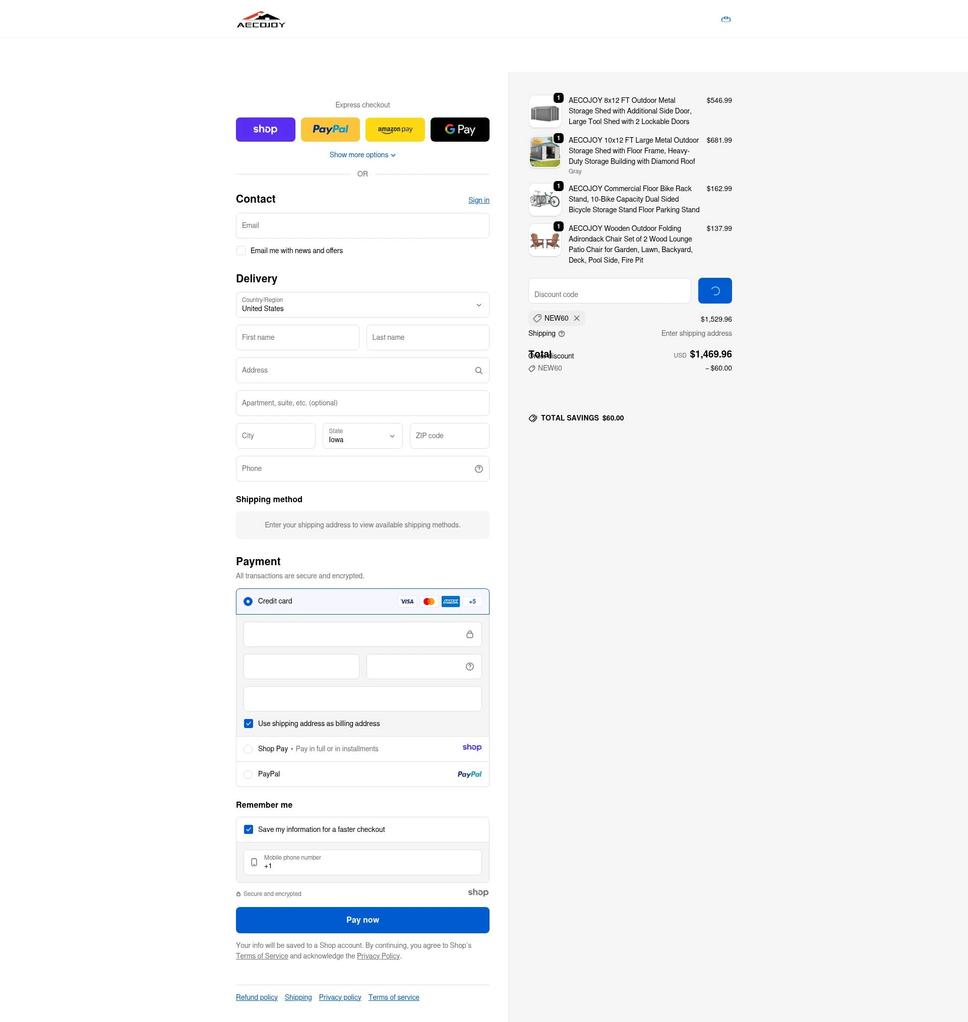 AECOJOY checkout page showing AECOJOY promo code box | Screenshot taken by SimplyCodes community member on Jan 7, 2026