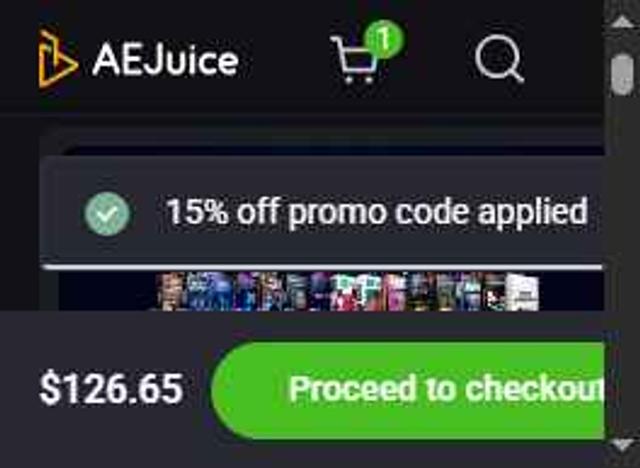 AEJuice checkout page showing AEJuice coupon code box | Screenshot taken by SimplyCodes community member on Aug 1, 2025