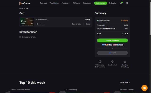 AEJuice checkout page showing AEJuice coupon code box | Screenshot taken by SimplyCodes community member on Aug 2, 2025