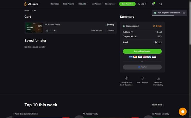 AEJuice checkout page showing AEJuice coupon code box | Screenshot taken by SimplyCodes community member on Aug 1, 2025