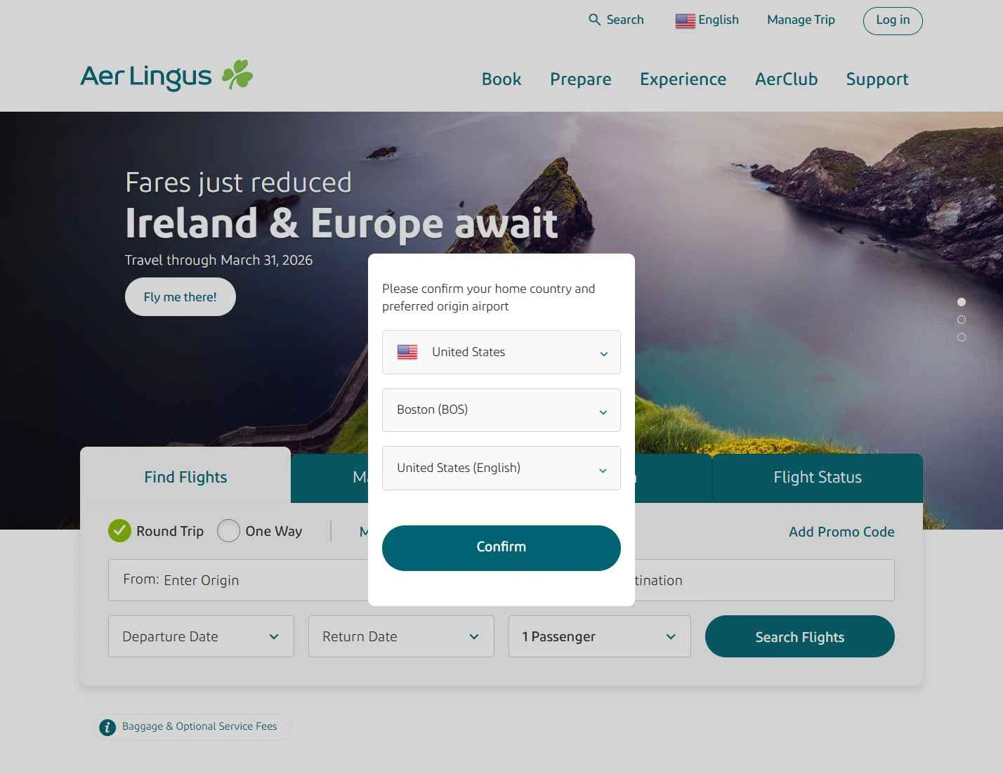 Aer Lingus checkout page showing Aer Lingus promo code box | Screenshot taken by SimplyCodes community member on Oct 23, 2025