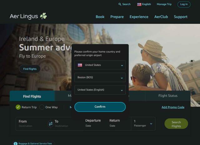 Aer Lingus checkout page showing Aer Lingus promo code box | Screenshot taken by SimplyCodes community member on Jun 18, 2025