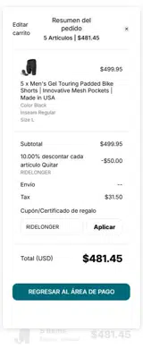 RIDELONGER coupon verification screenshot