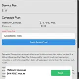 BACKTOSCHOOL coupon verification screenshot