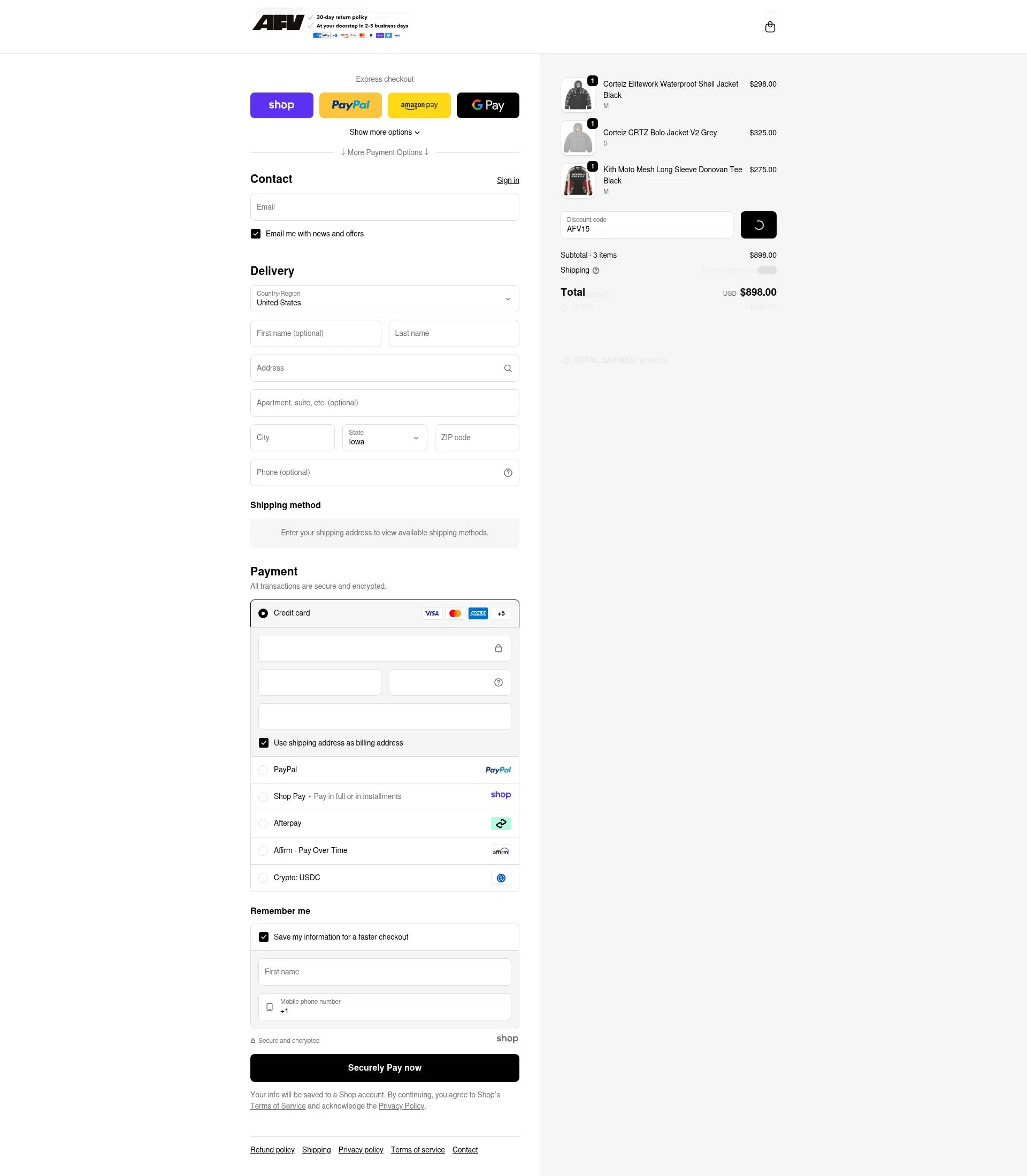 A Few Vibe checkout page showing A Few Vibe promo code box | Screenshot taken by SimplyCodes community member on Dec 16, 2025
