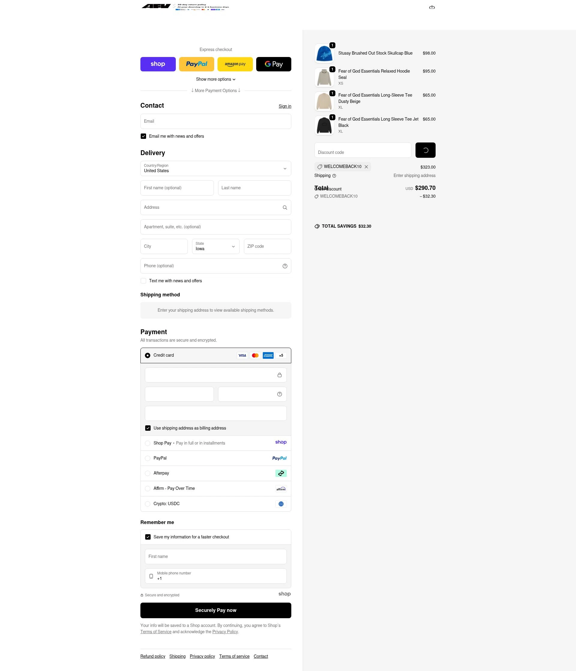 A Few Vibe checkout page showing A Few Vibe promo code box | Screenshot taken by SimplyCodes community member on Jan 2, 2026