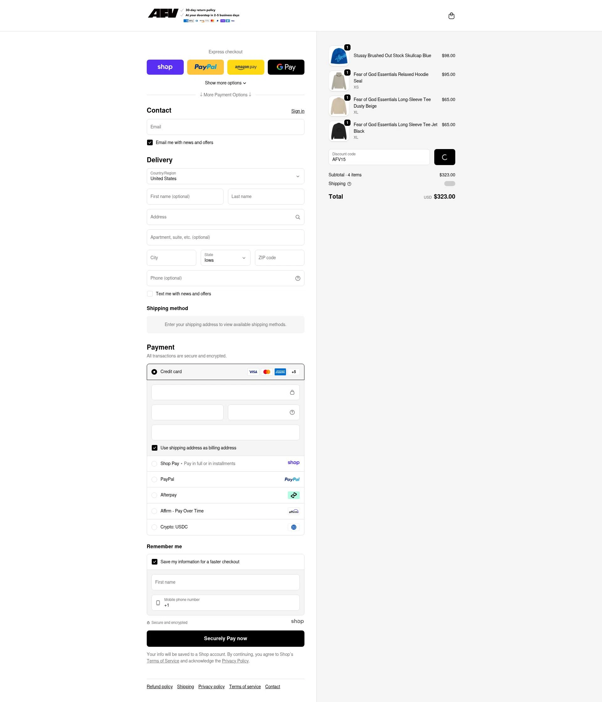 A Few Vibe checkout page showing A Few Vibe promo code box | Screenshot taken by SimplyCodes community member on Jan 2, 2026