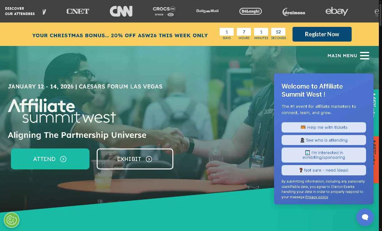 Affiliate Summit checkout page showing Affiliate Summit promo code box | Screenshot taken by SimplyCodes community member on Dec 18, 2025