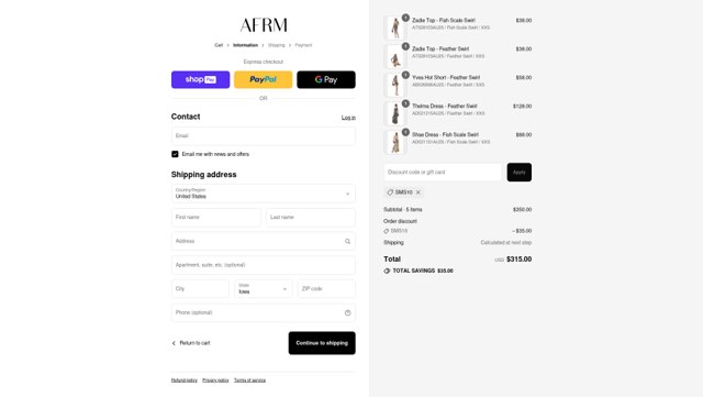 AFRM checkout page showing AFRM discount code box | Screenshot taken by SimplyCodes community member on Aug 22, 2025